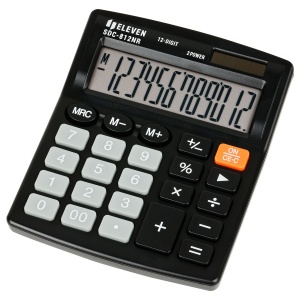 Калькулятор настольный Eleven SDC-812NR (12-разрядный) двойное питание, черный (SDC-812NR)