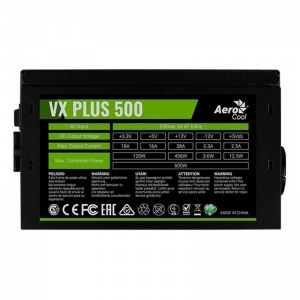 Блок питания Aerocool, 500Вт, черный (VX PLUS 500)