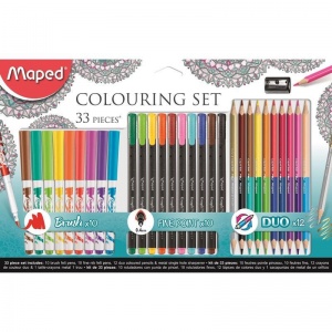 Набор для творчества Maped Graph'Peps, 10 фломастеров, 10 капиллярных ручек, 12 цв.карандашей (897417)