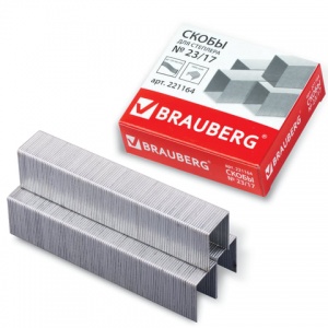 Скобы для степлеров Brauberg, №23/17, 1000шт, до 120 листов (221164)