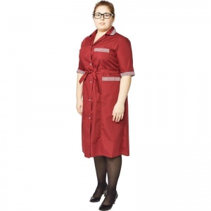 Униформа Халат женский «Вилора» у01-ХЛ, короткий рукав, бордовый (размер 52-54, рост 170-176)