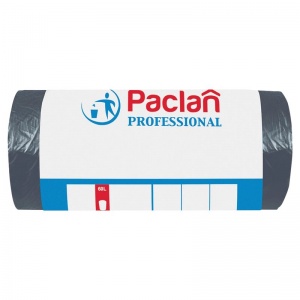 Пакеты для мусора 60л, Paclan Professional (60x80см, 6.2мкм, черные) ПНД, 50шт. в рулоне (40401), 20 уп.