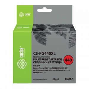 Картридж CACTUS совместимый с Canon PG-440XL (600 страниц) черный (5216B001) (CS-PG440XL)