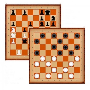 Набор настольных игр 2-в-1 Десятое королевство "Шахматы и шашки" демонстрационные магнитные, 73x73x3.5см