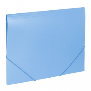 Папка на резинках пластиковая Brauberg Office (А4, до 300 листов) голубой (228078)