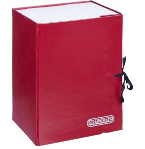 Короб архивный Attache (240x160x330мм, 150мм, до 1500л., складной, бумвинил) красный