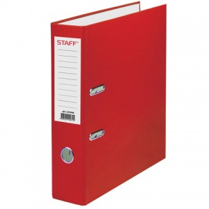 Папка с арочным механизмом Staff (70мм, А4, картон/пвх) без уголка) красная (225980)