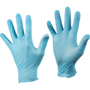 Перчатки одноразовые нитриловые смотровые Bi-Safe, нестерильные, неопудренные, голубые, размер S, 50 пар в упаковке