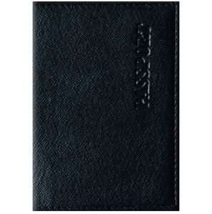 Обложка для паспорта OfficeSpace "Бизнес", кожзам, черный (254217)