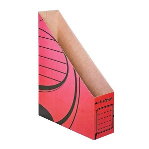 Лоток для бумаг вертикальный inФОРМАТ, 75мм, А4, микрогофрокартон, красный