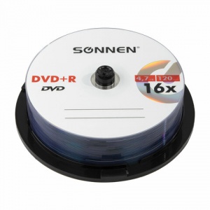 Оптический диск DVD+R Sonnen 4.7Gb, 16x, cake box, 2 уп. по 25шт. (513532)