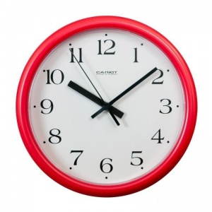 Часы настенные аналоговые Салют ПЕ-Б1-216, красный