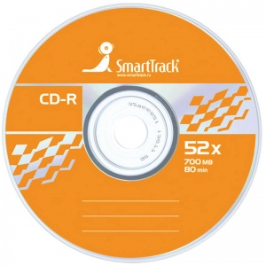 Оптический диск CD-R Smart Track 700Mb, 52x, cake box, 50шт. (ST000151)