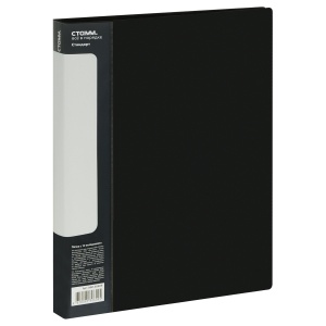 Папка файловая 10 вкладышей Стамм "Стандарт" (А4, пластик, 9мм, 600мкм) черная (ММ-30609)