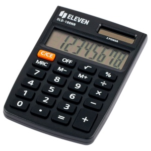 Калькулятор карманный Eleven SLD-100NR (8-разрядный) двойное питание, черный (SLD-100NR)