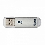 Флэш-диск USB 8Gb SmartBuy V-Cut, серебристый (металл.корпус) (SB8GbVC-S)