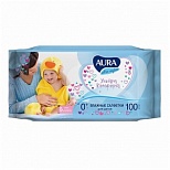 Салфетки влажные детские Aura Ultra Comfort, очищающие, 100шт. (8105/5637)