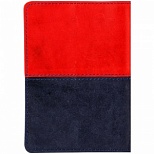 Обложка для паспорта OfficeSpace "Duo", кожа, красный+синий, тиснение фольгой (311099), 24шт.