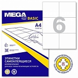 Этикетки самоклеящиеся ProMEGA Label Basic (105х99мм, белые, 6шт. на листе А4, 50 листов)