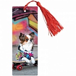 Закладка для книг с линейкой ArtSpace "Funny dog", 3D-эффект, декоративный шнурок (3D_45134)
