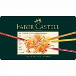 Карандаши цветные 36 цветов Faber-Castell Polychromos (L=175мм, d=3,8мм, круглые) метал. коробка (110036)