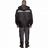 Спец.одежда Куртка зимняя мужская (куртка-бомбер) мужская с СОП, черная (размер 44-46, рост 182-188)