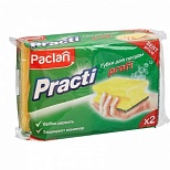 Губка поролон/абразив Paclan Practi Profi (90x70x50мм) набор 2шт. (409110/409111)