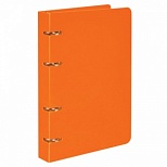 Тетрадь на кольцах 80л, А5 Brauberg "Оранжевый" (клетка, пластик.обложка, 160х205мм) (403253)