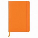 Блокнот 80л, А5 Brauberg "Metropolis Ultra", оранжевый, интегральный переплет, под кожу, резинка, 148х218мм (111019), 15шт.