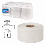 Бумага туалетная для диспенсера 1-слойная Лайма Universal T2, белая, 130м, 12 рул/уп (112501)