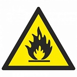 Знак пожарной безопасности ГАСЗНАК W01 Пожароопасно. Легковоспламеняющие вещества (пленка ПВХ, 200х200мм) 1шт.