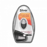Губка-блеск для обуви Silver с дозатором, для гладкой кожи, черная (PS2007-01), 6шт.