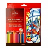 Карандаши цветные художественные 72 цвета Koh-I-Noor Polycolor (L=175мм, D=7мм, d=3,8мм, 6гр, с аксессуарами) (3837072007KZ)