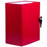 Короб архивный OfficeSpace (А4, 150мм, картон/бумвинил, разборный) красный (284724)