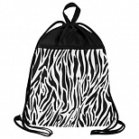 Мешок для обуви Brauberg, с ручкой, карман на молнии, сетка, 49х41см, "Zebra" (271611)