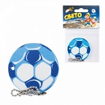 Брелок-подвеска светоотражающий "Мяч футбольный синий", 50мм (610611), 5шт.