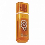 Флэш-диск USB 8Gb SmartBuy Glossy, оранжевый (SB8GbGS-Or)