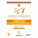 Блокнот для зарисовок А4, 35л Clairefontaine "Dessin croquis" (160 г/кв.м, на спирали) (96674C), 10шт.