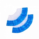 Бахилы одноразовые полиэтиленовые повышенной плотности (80мкм, белые/голубые, 6г, 500 пар в упаковке)