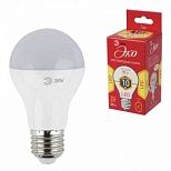 Лампа светодиодная Эра LED Eco (10Вт, E27, грушевидная) теплый белый, 1шт. (A60-10w-827-E27ECO)