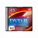 Оптический диск DVD-R VS 4.7Gb, 16x, slim case, 5шт. (VSDVDRSL501)