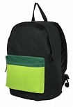 Рюкзак школьный Creativiki Street Basic 17л, 40х28х15см, мягкий, 1 отделение, черно-зеленый