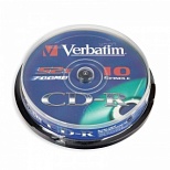 Оптический диск CD-R Verbatim 700Mb, 52x, cake box, 10шт. (43437)