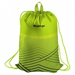 Мешок для обуви 1 отделение Berlingo "Green geometry", 360x470мм, карман на молнии (MS230204)