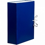 Короб архивный OfficeSpace (А4, 80мм, картон/бумвинил, разборный) синий (284719)