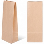 Крафт-пакет бумажный коричневый, 12х8х33см, для бутылки, 70 г/кв.м, 350 шт. (606862)