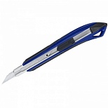 Нож канцелярский 9мм Berlingo Razzor 300, auto-lock, мягкие вставки, синий, европодвес (BM4131_c), 10шт.