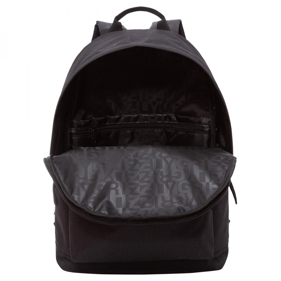 Рюкзак школьный Grizzly, 30x44x15см, 1 отделение, 4 кармана, укрепленная спинка, черный (RQL-317-1/1)