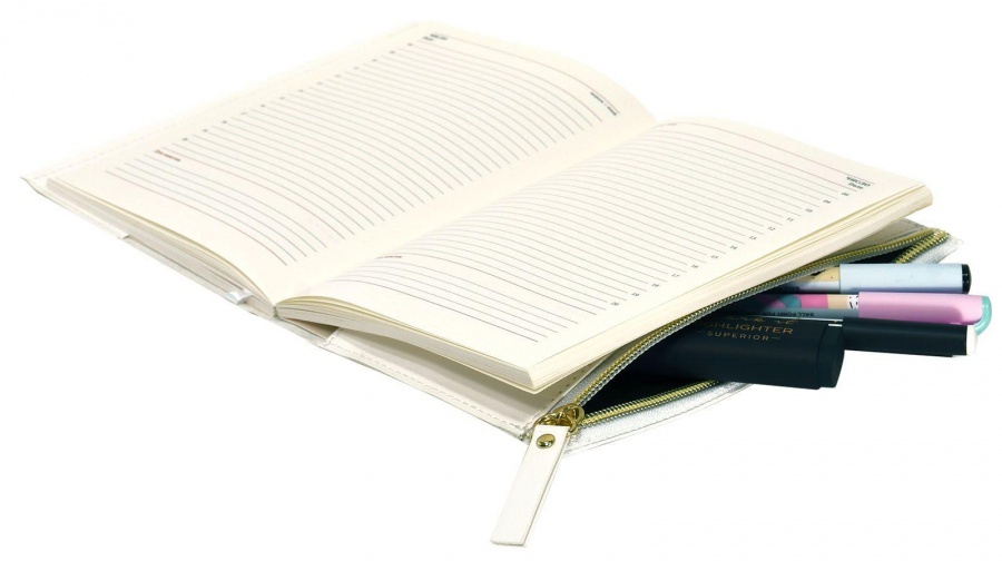 Ежедневник недатированный В6 Lorex Monochrome Fauvism (96 листов) мягкая обложка с карманом, белый