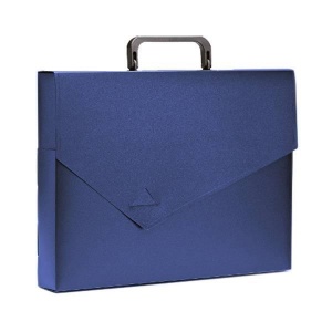 Папка-портфель Регистр (А4, 40мм, 1 отделение, пластик, 700мкм, с ручкой) синяя